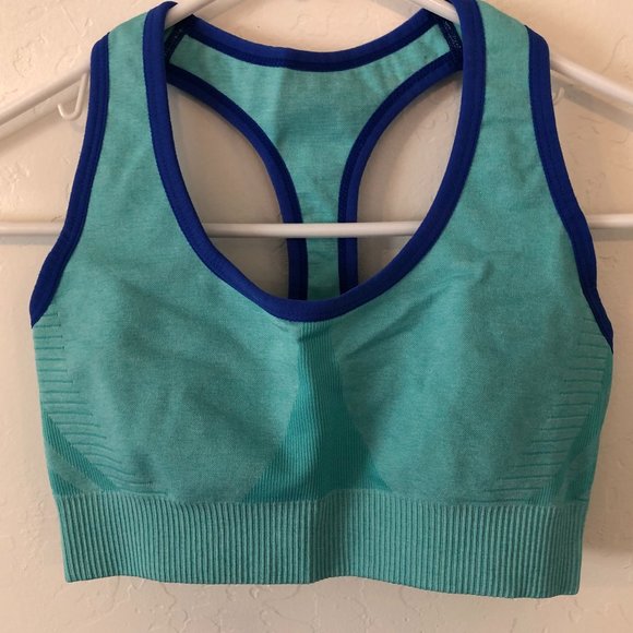 FINAL! NIB! SHEIN 2 PIECE TURQUOISE ATHLETIC YOGA WORKOUT GYM LOUNGE OUTFIT - Picture 2 of 8